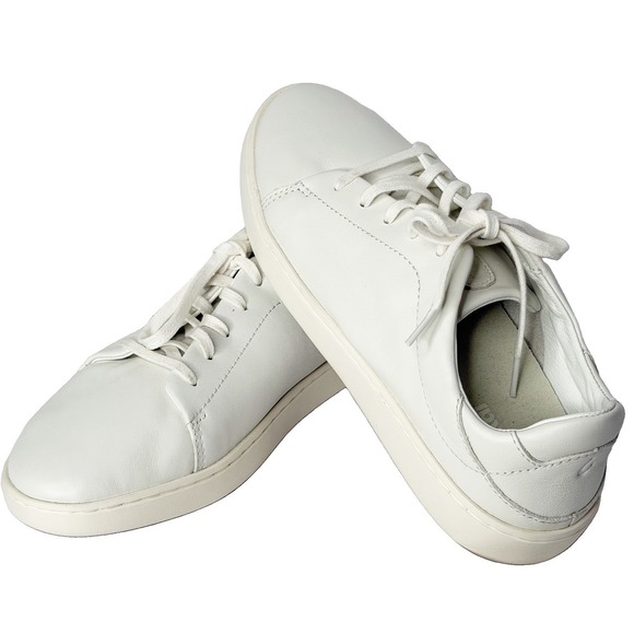 OluKai Shoes - Olukai Pehuea Li 'Ili Womens Size 10 White Leather Low Top Beach Sneakers Shoes